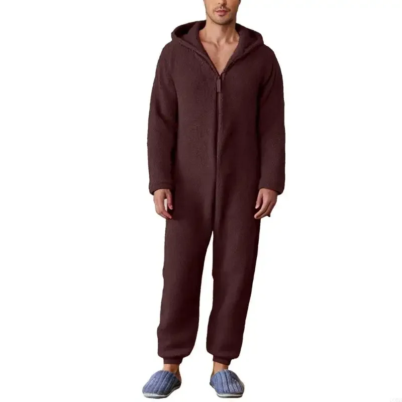 Fleece Plush Warm Pajamas for Family Women Men Kid Baby Pajama Christmas Bear Ear Hooded Pajamas - view 4