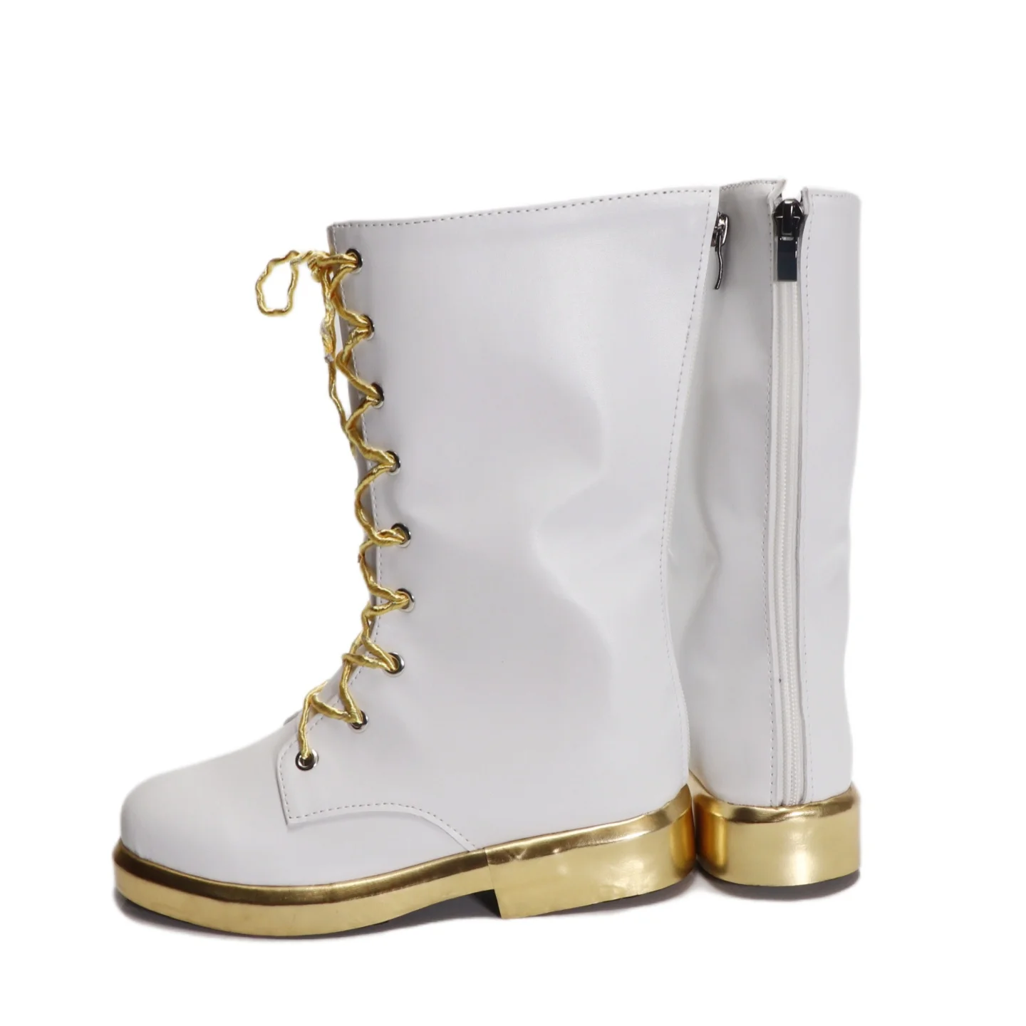 Crianças meninos meninas jogo kpop demônio caçadores huntr/x zoey sapatos brancos botas cosplay botas de carnaval de halloween feito sob encomenda