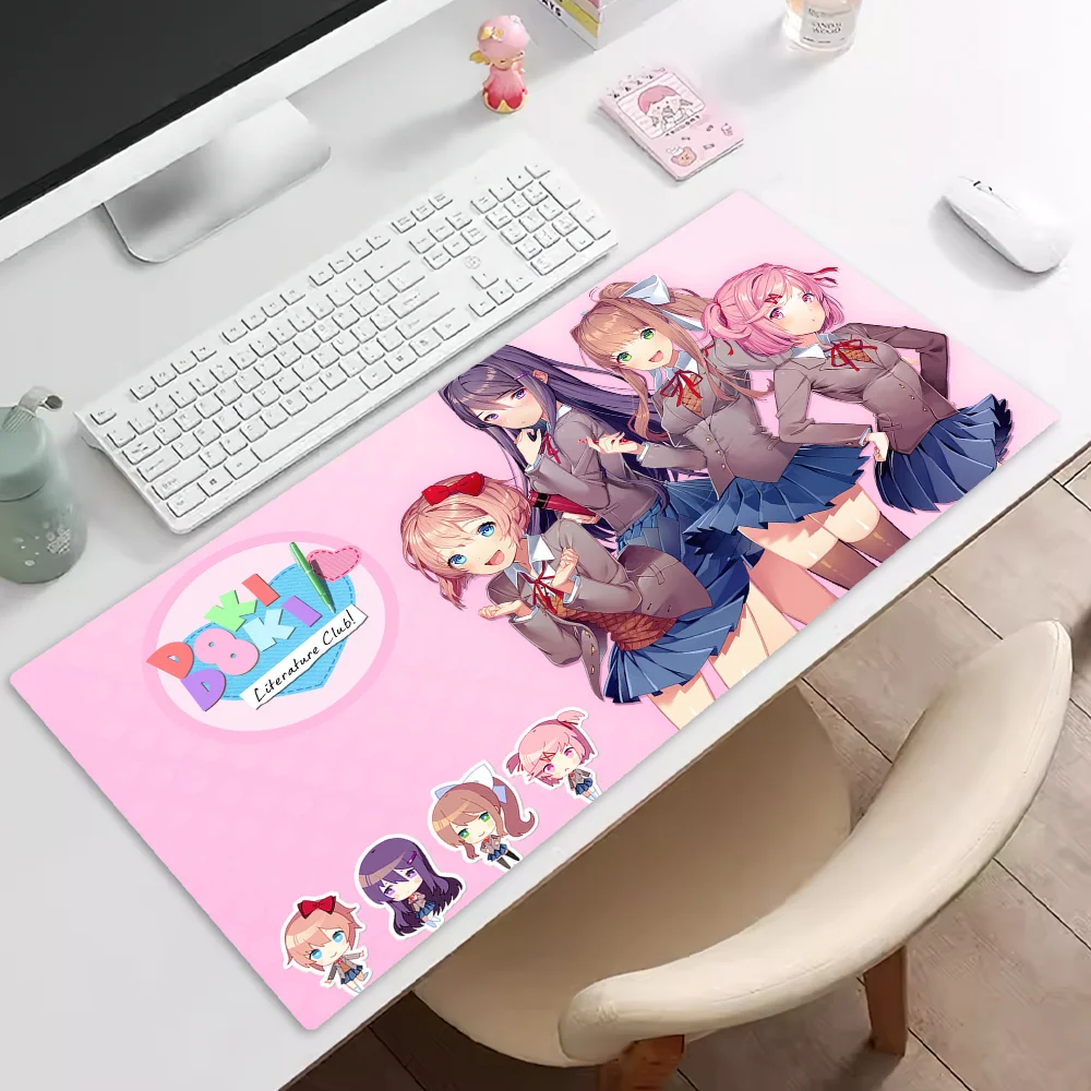 Game Doki D-Doki L-Literatuare Club Mousepad Pad Rubber Table Mat Extended Gaming Lock Edge Keyboard Mat