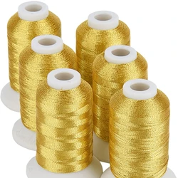 Gold Silver Metallic Embroidery Machine Thread 500M(550Y) for Embroidery and Decorative Sewing DIY Craft Making