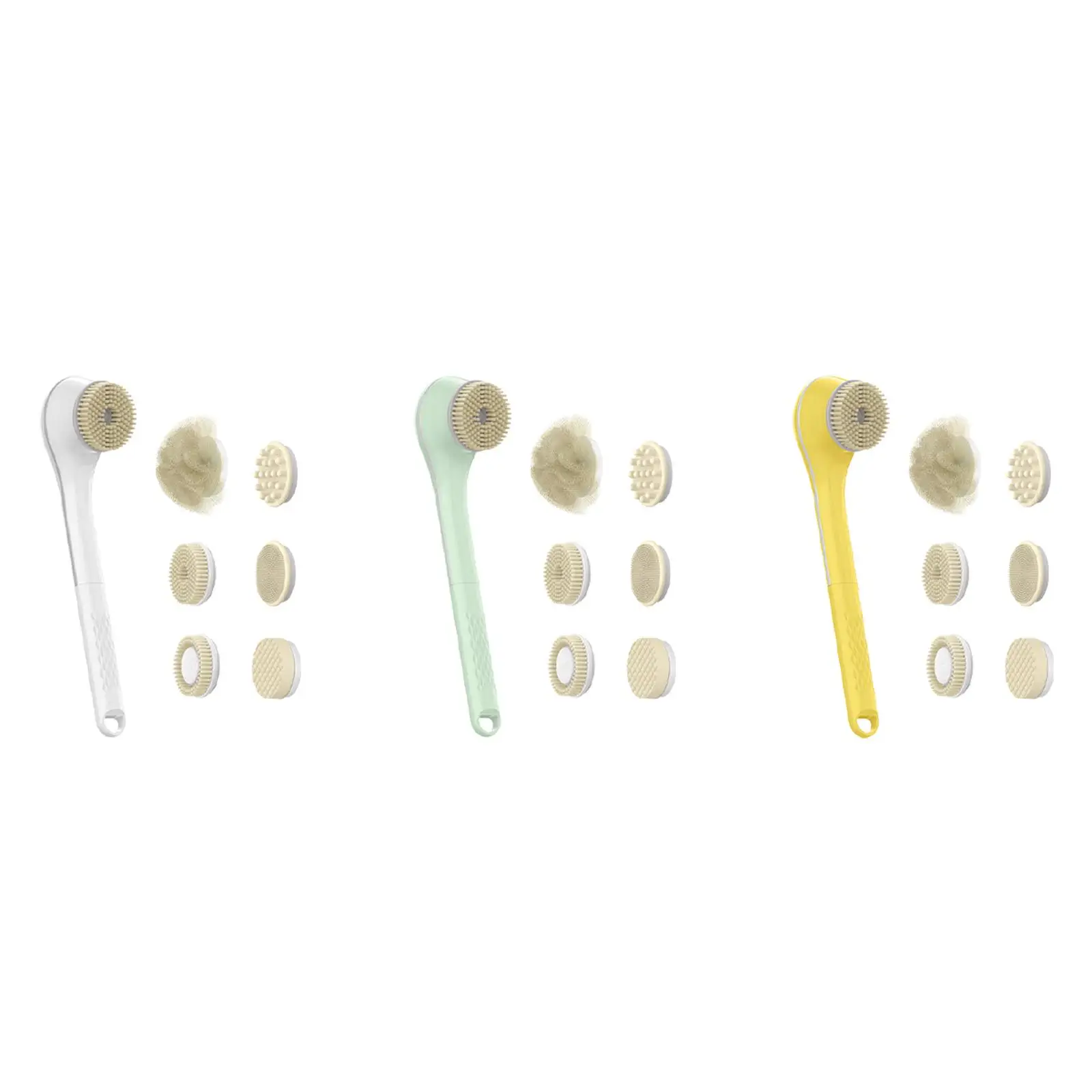 Cepillo de ducha eléctrico, depurador corporal, ajuste de velocidad de 3 niveles, cepillo de limpieza Facial con 6 cabezales de cepillo para diferentes tipos de piel
