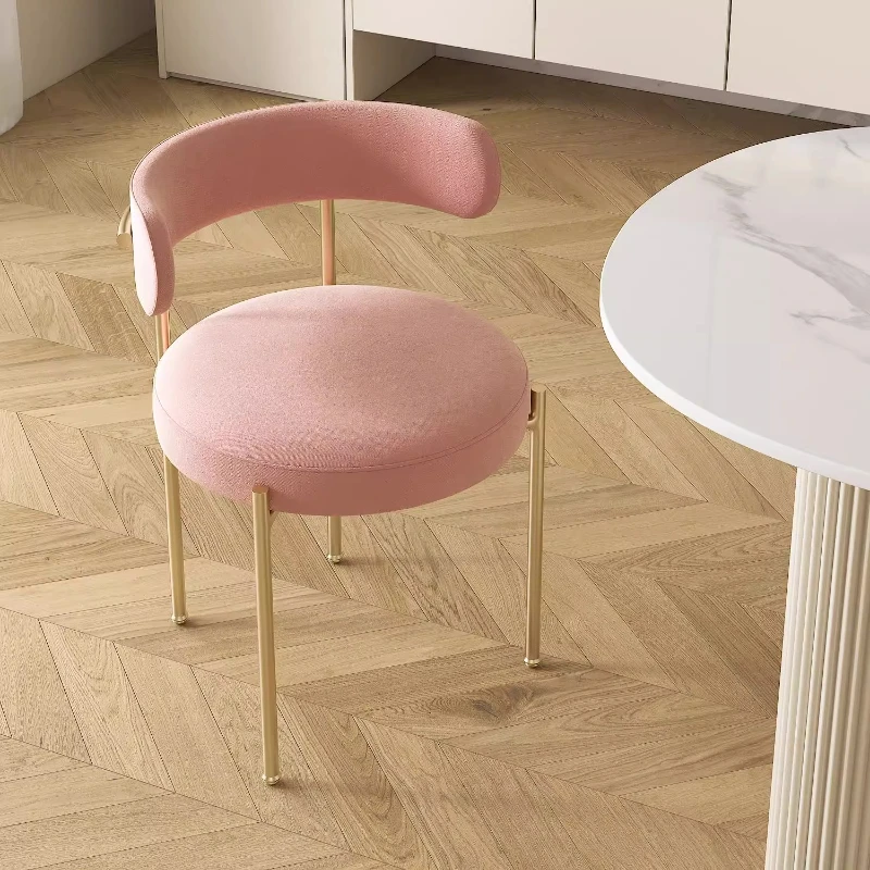 

Nordic Dining Chair with Backrest Designer Leisure Chair for Restaurant Minimalist Milk Tea Shop Seat with Comfortable Cushion