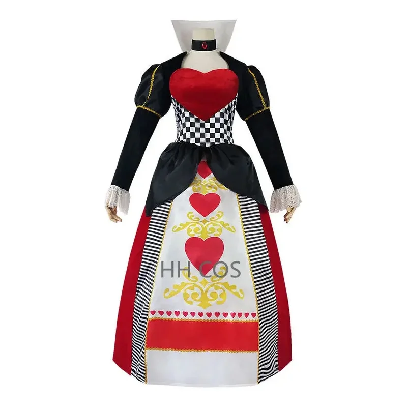 Alice In Wonderland Cosplay Costumes Queen Of Hearts Dress Red Queen Female Women Elegant Clothing Halloween Party Dress