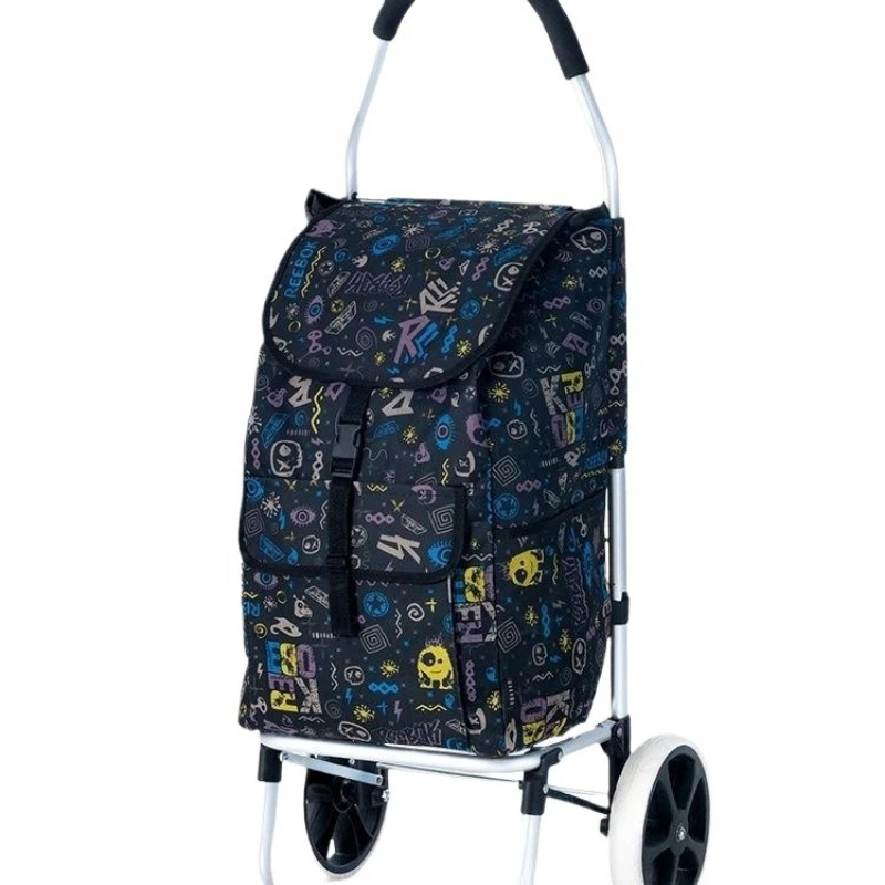 Folding aluminum alloy household climbing trolley car plus large capacity luggage hand-pulled trailer