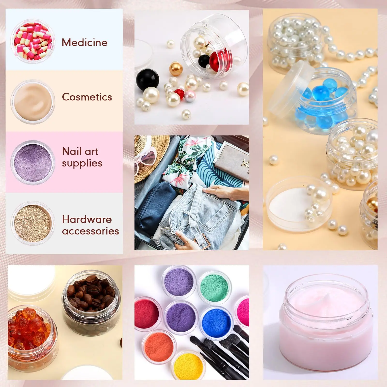 30 قطعة عينة فارغة الأواني 20 جرام البلاستيك برطمان مستحضرات التجميل السفر حاوية مستحضرات التجميل جرة لمستلزمات التجميل كريم بلسم الشفاه المحمولة ماكياج جرة