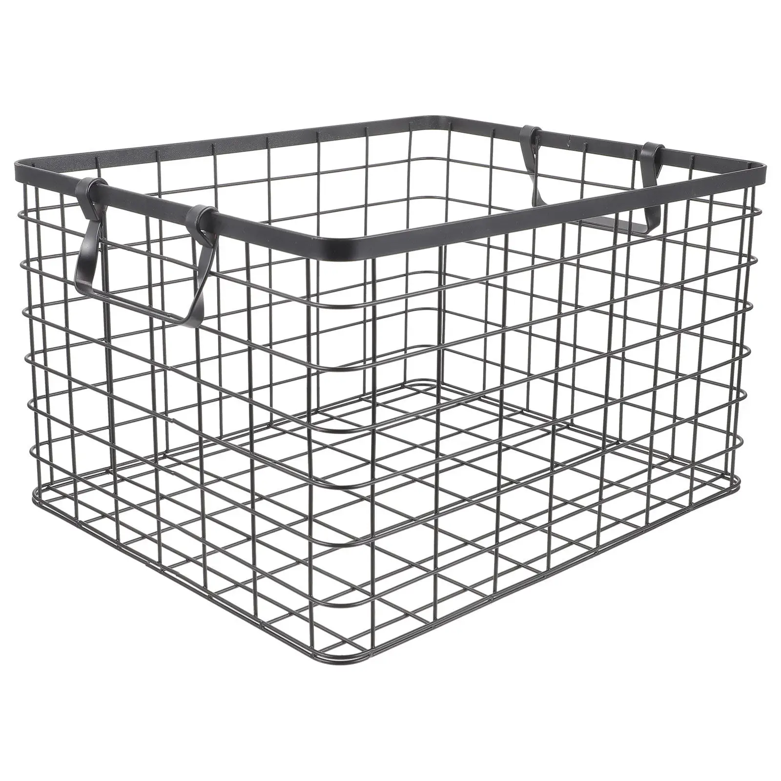 Heavy-Duty Iron Firewood Basket with Foldable Handle – Large-Capacity Outdoor Log Holder for Fireplace & Yard
