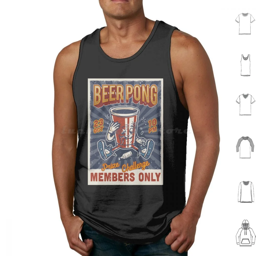 Beer Pong Tank Tops Print Cotton Beer Funny Drunk Drinking Party College Bar Cool Fun Humor Fart