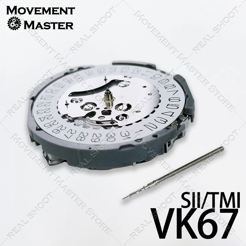 Temporização VK67 Movimento de Quartzo Movimento Japonês TMI VK67A-3 Cronógrafo de Movimento, Novo Produto Genuíno