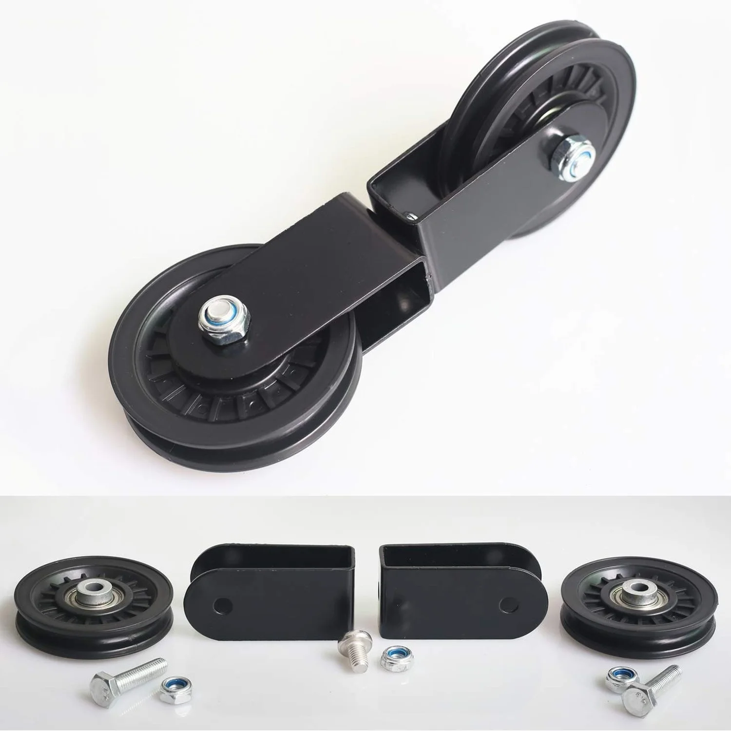 Double Pulley Stainless Steel Wheel Lifting Pulley Heavy Fitness Workout Training Bearing Equipment DIY Home Gym Cable Machine