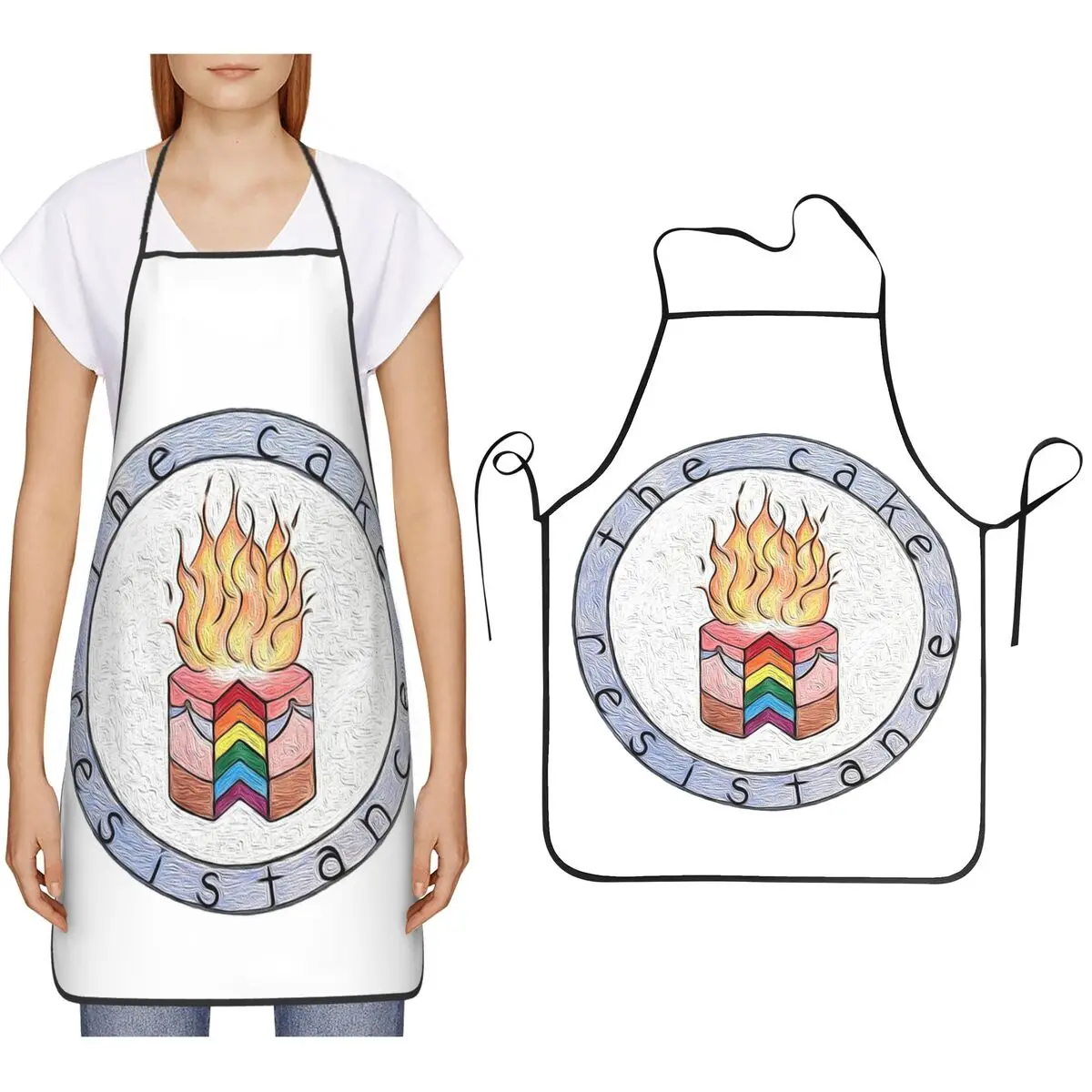 

The Cake Resistance - Large Aprons Chef Cooking Cuisine Tablier Sleeveless Bib Kitchen Cleaning Pinafore for Women Men Gardening