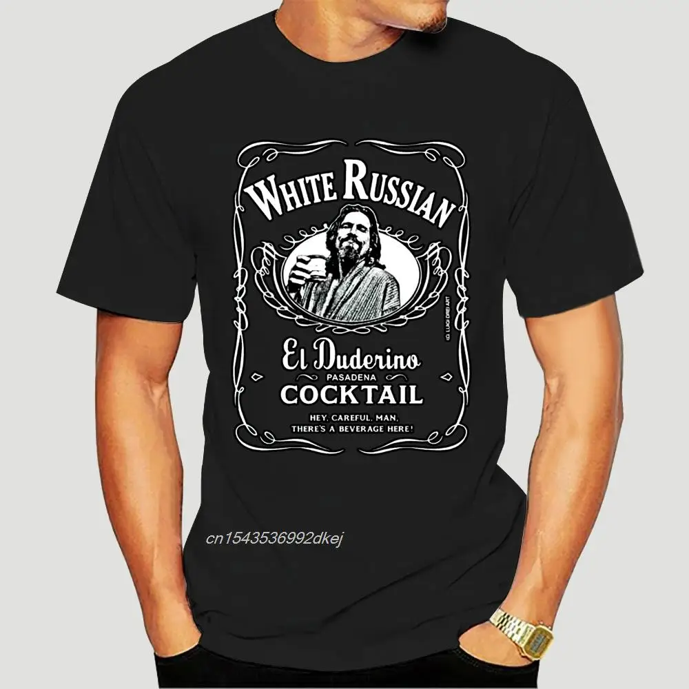 

The Big Lebowski The Dude White Russian Cocktail Black Cotton Men T-Shirt 2019 Unisex Tees 3834A