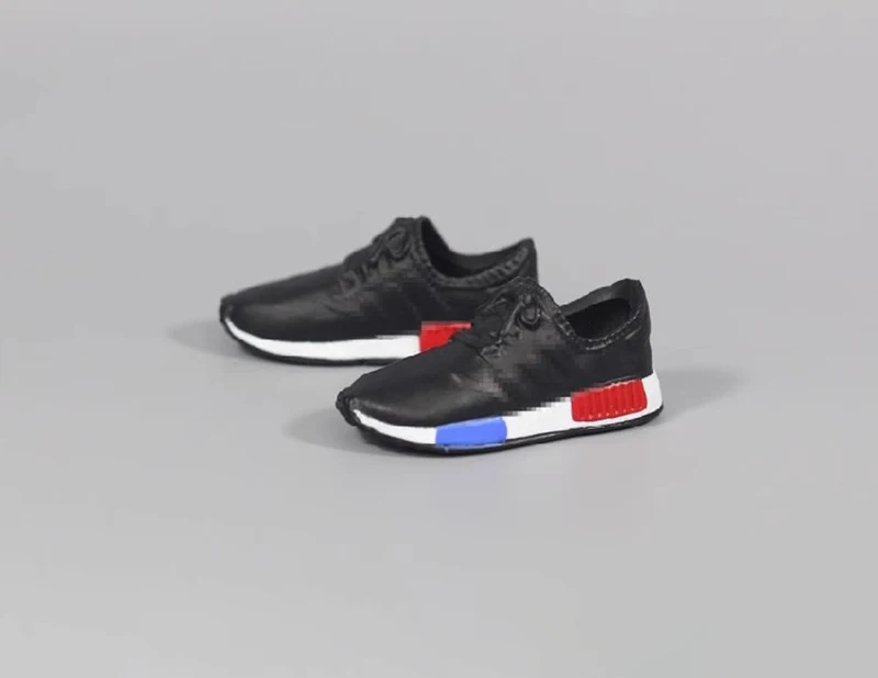 Escala 1/6 feminino preto vermelho e branco esportes lazer sapatos modelos para 12''figuras de ação corpos acessórios diy