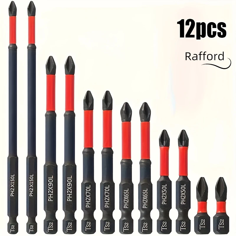 Magnetic Non-Slip Drill Bit Set 3/6/12 Pieces, S2 Steel, Crosshead and Impact Drill Bits, Suitable for Electric and Hand Drivers image 3