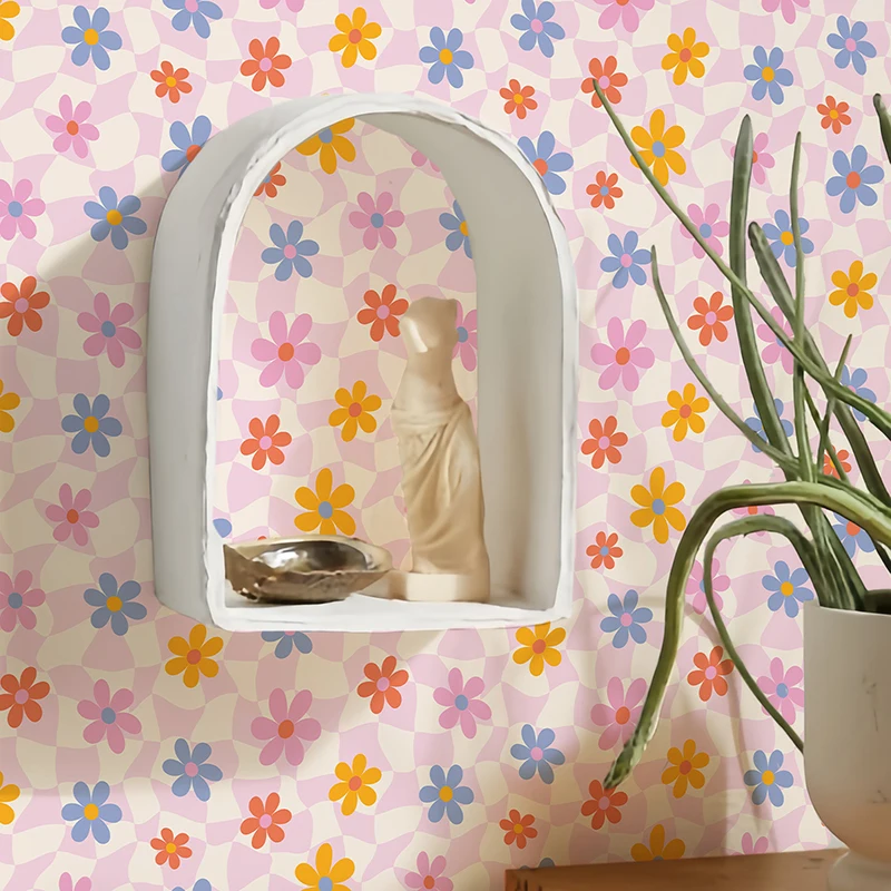 花の形をしたヴィンテージの自己接着ウォールステッカー,シームレスなビニール,豪華なパターン,家の改造,リビングルームとキッチンの装飾