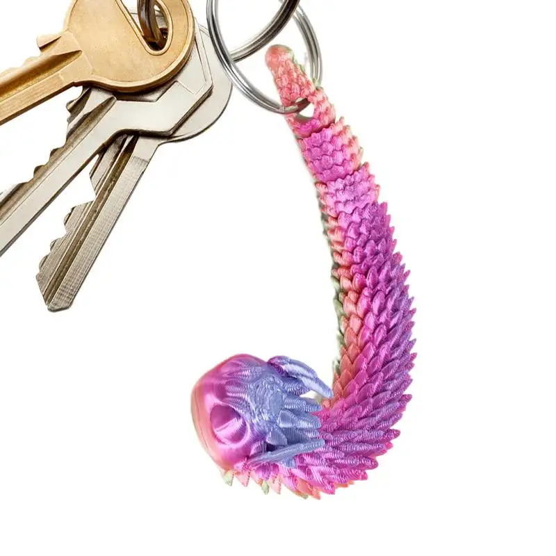 Snake Toy 3D Printed Flexible Animal Statue Keychain Creative Desk Animals Toy Multifunctional Desktop Decoration For Living