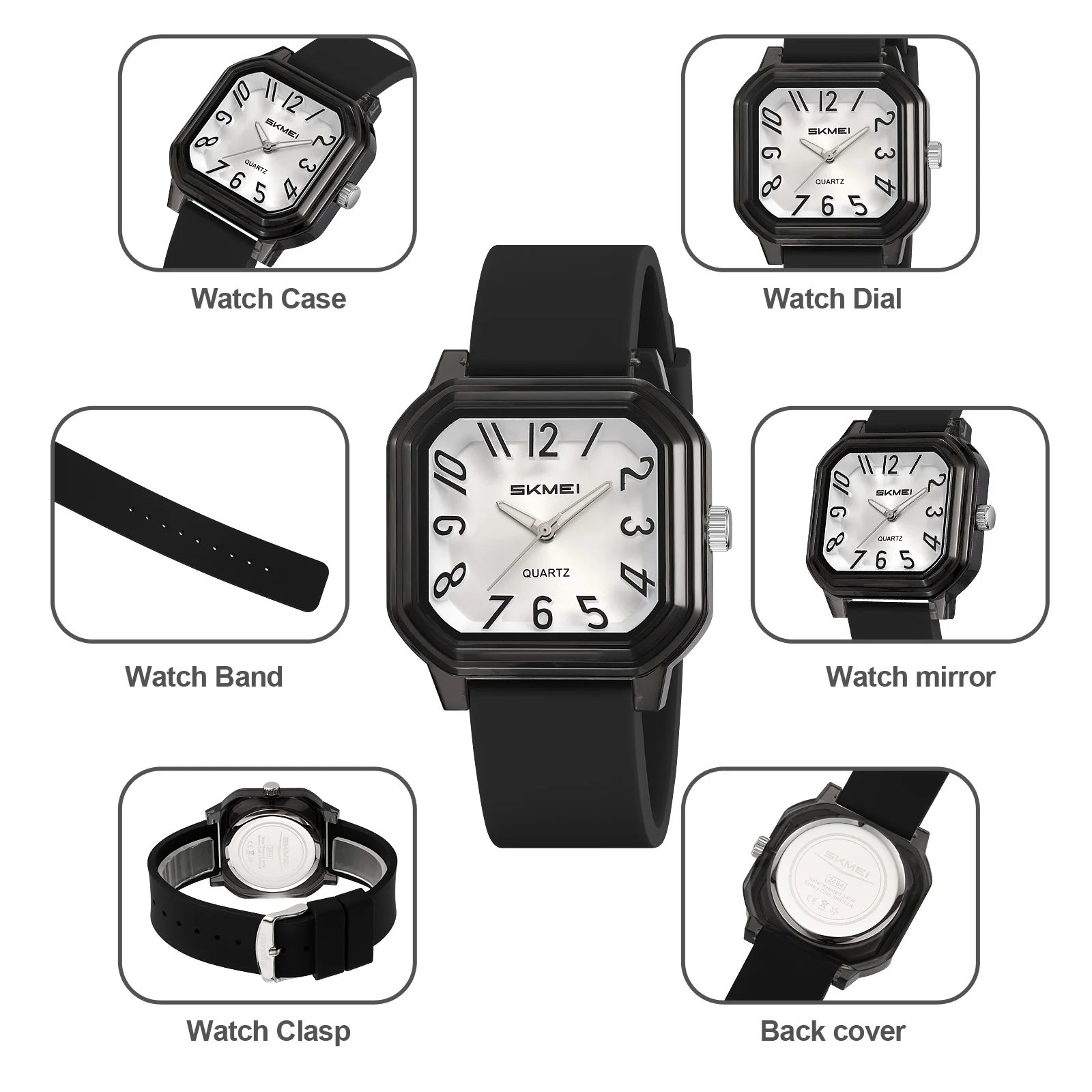 SKMEI 2484 مقاوم للماء ساعة الترفيه الساعات الشباب فتاة الرقمية ساحة حركة الكوارتز مؤشر ساعات المعصم للنساء الطلاب #4