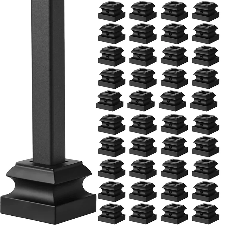

AB46-Iron Baluster Shoes For Stairs- Flat Design 1/2 Inch Square Scroll Basket Twist Knuckle Staircase 48Pcs