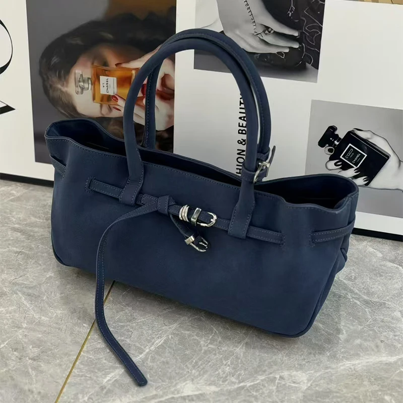 

Fashionable Frosted Leather Tote Bag High-quality Pu Leather Shoulder Bag European America Vintage Handbag Versatile Solid Color