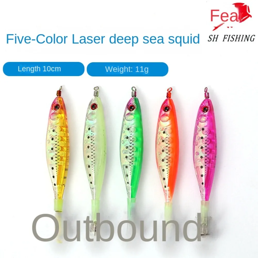 2pcs 2024 Fishing Tackle Wood Shrimp Lures Lead Sinker 10cm 11g Squid Hook Jigs Explosive Hook Fishing Bait Simulation