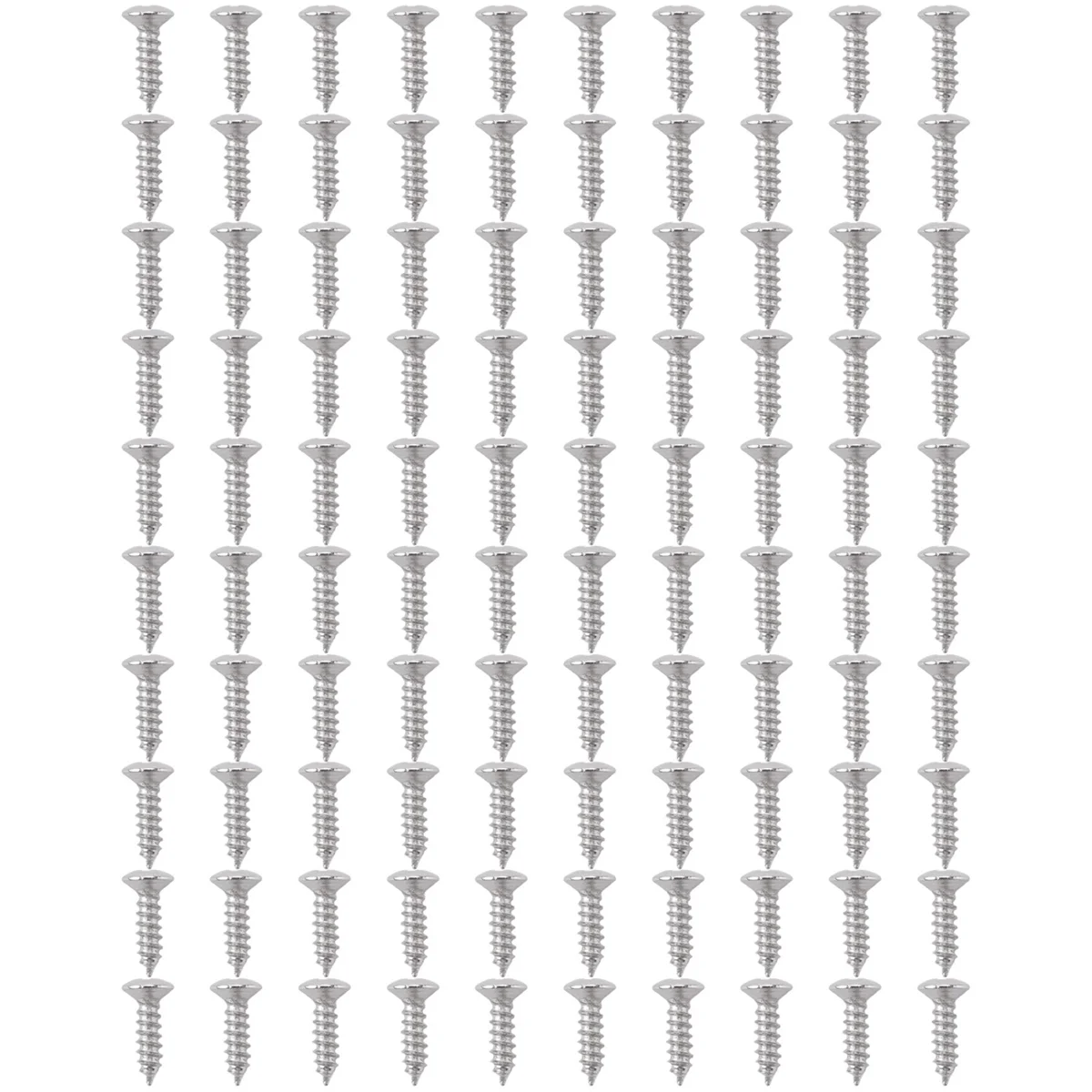 100 Pcs Guitar & Bass Pickguard Screws for Strat & Tele,Silver