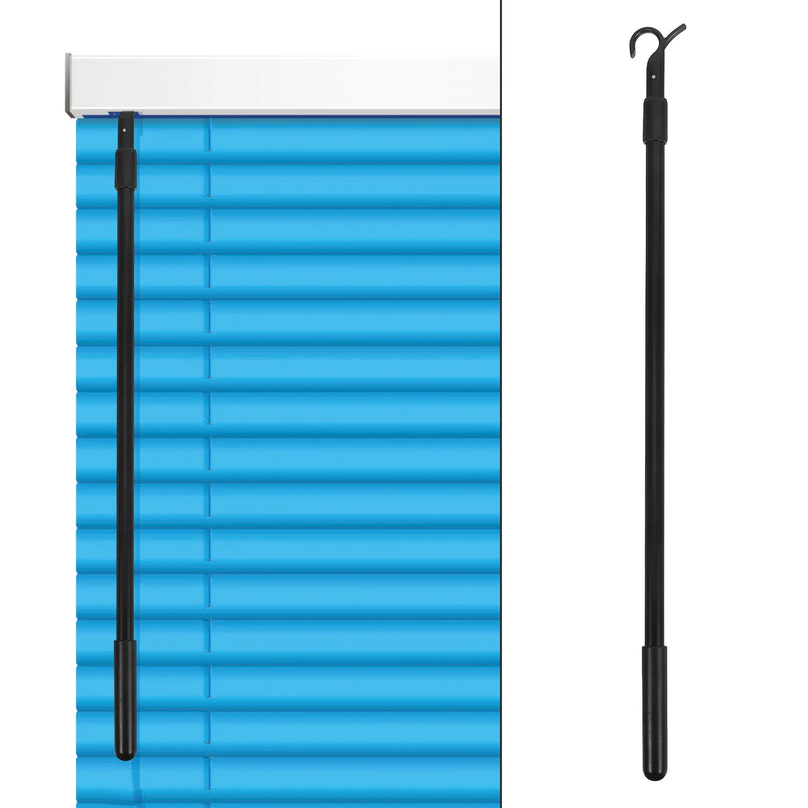 Aluminum Alloy Retractable Curtain Pull Rod Sturdy Adjustable Sliding Drapery Wand for Window Blinds Opener Drapery Pull Rod