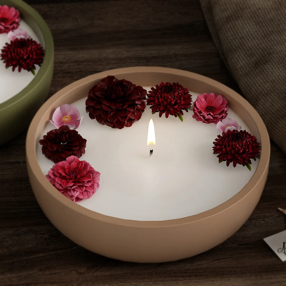 

Big Size Candle Bowl Silione Mold DIY Storage Bowl Making Plaster Cement Candle Container Casting Molds Home Decor Craft