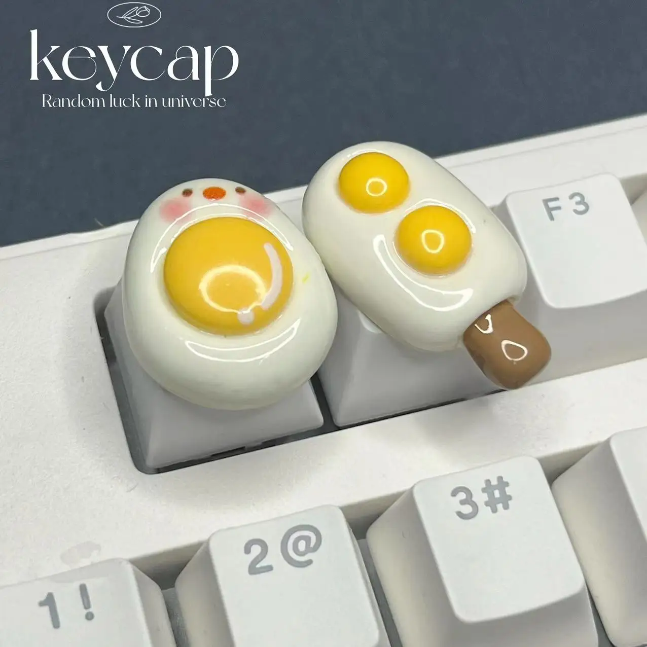 

DIY Cartoon Resin Cute Egg Keycaps Creative ESC Cross Axis Gaming Mechanical Keyboard Food Keycaps