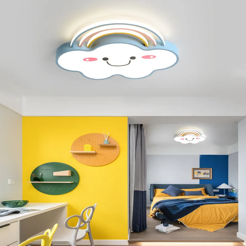 Nordic Ceiling Chandelier Kindergarten Children's Kids Bedroom Lamps for Interior Home Decoration Rainbow Led Ceiling Light