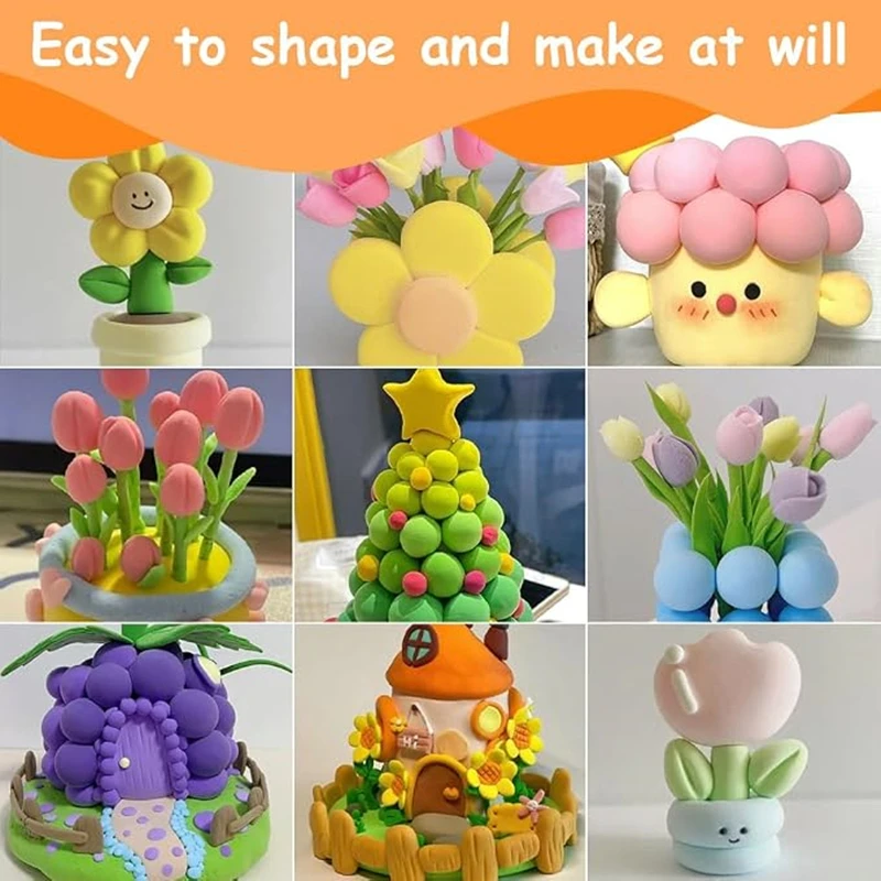 12/24/36 Colors Air Dry Clay - Ultra Light Modeling Magic Clay with 3 Sculpting Tools for Kids DIY Creative Educational Gift