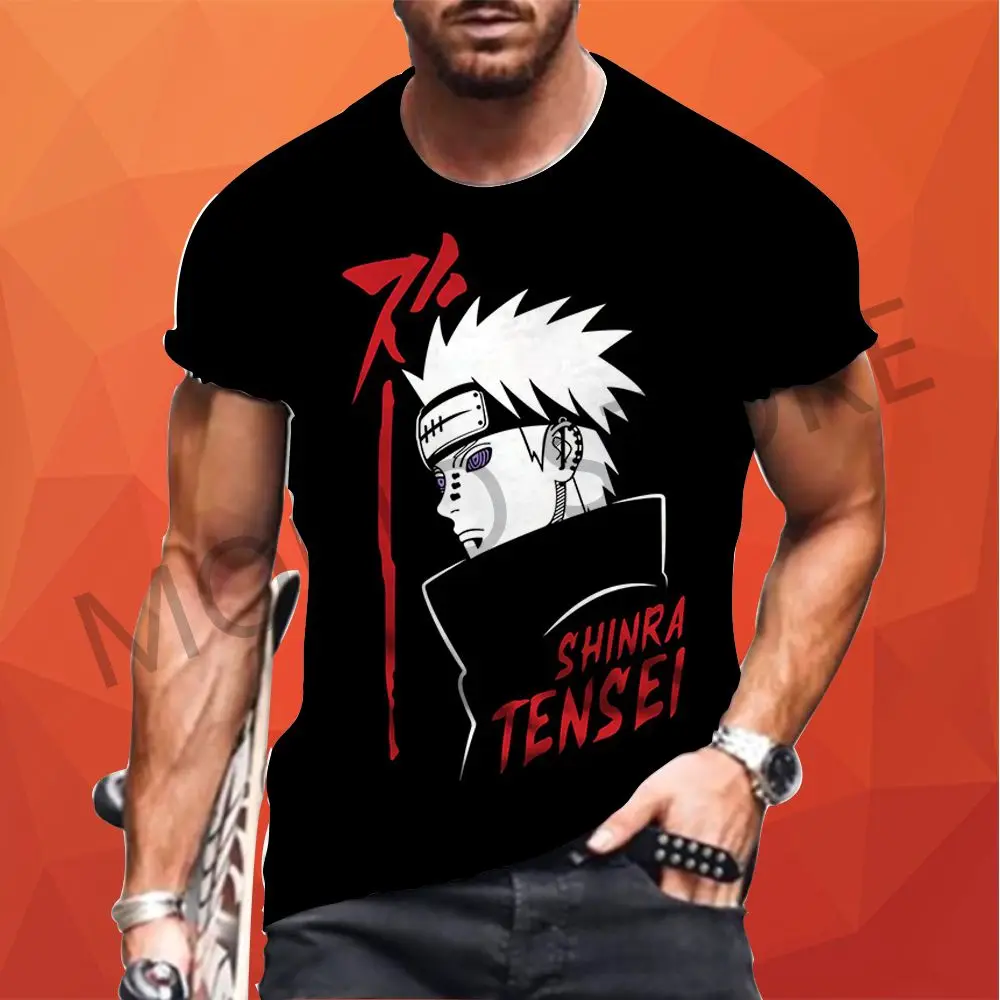 Men's T Shirt 2024 Naruto 110-6XL Summer Kid's T-shirt Kakashi Harajuku Clothes Quick Dry Y2k Parent-child Wear Sasuke 3D Anime