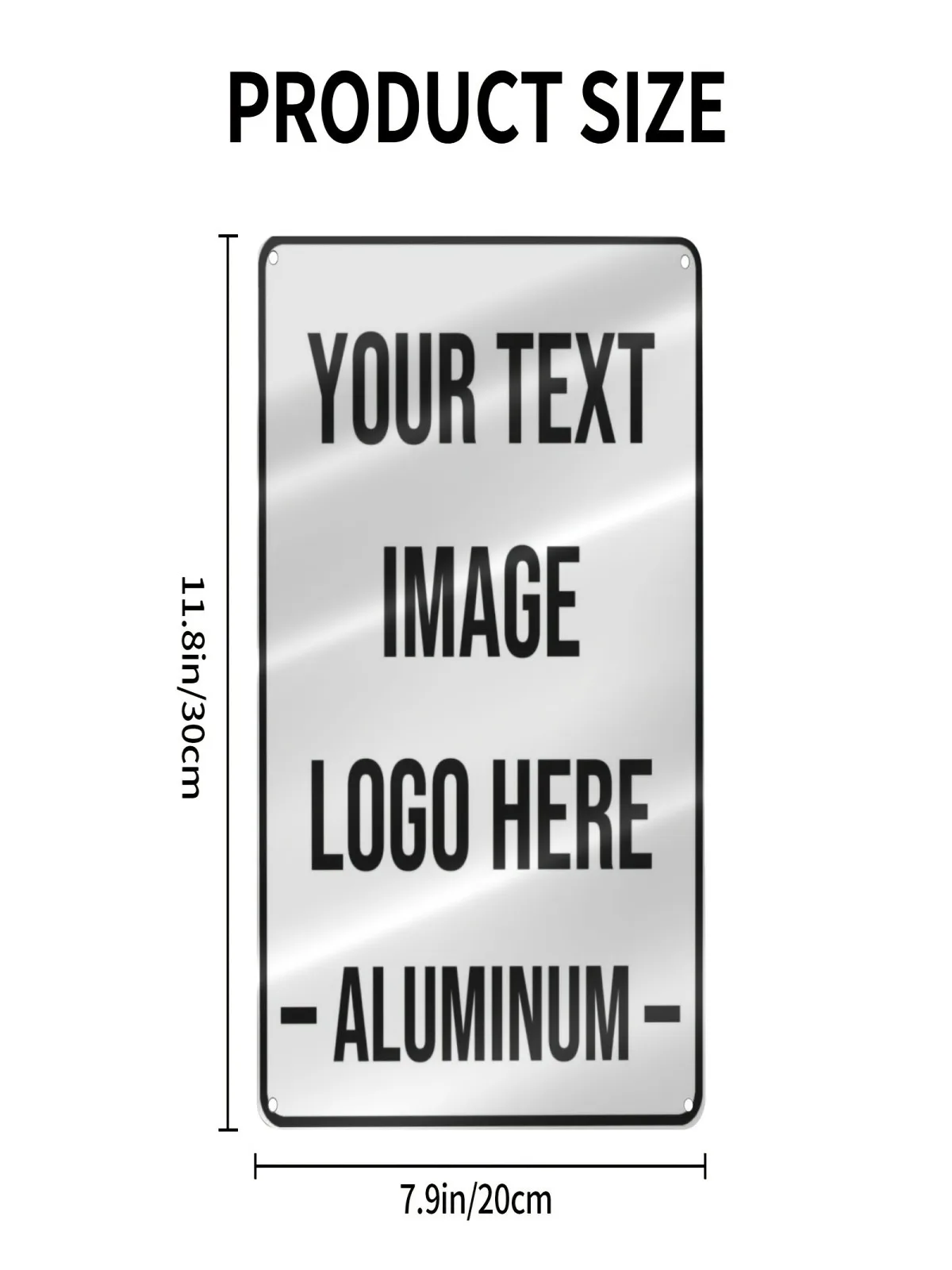 20x30cm Custom Aluminum Sign, Personalized Text & Image Logo, Metal Wall Plaque for Home Business Decor