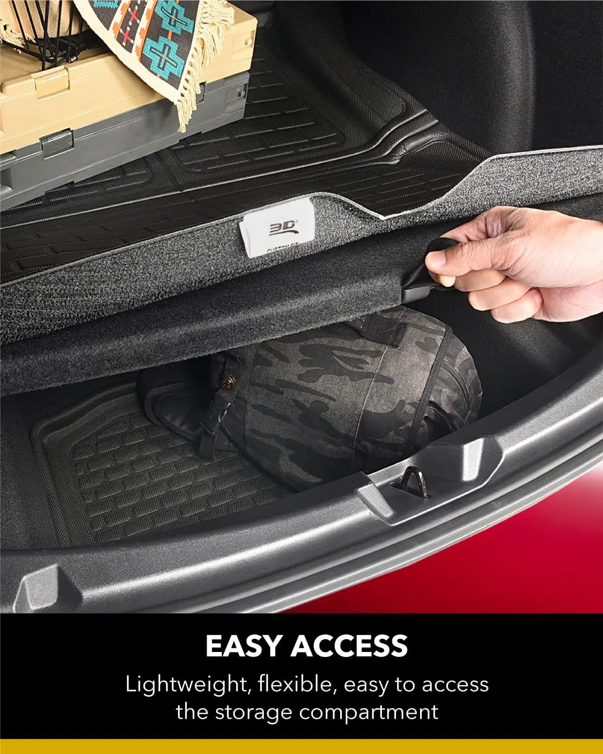 Custom Fit Cargo Liner for Tesla Model Y 5-Seat 2020-2026 - Rear Upper Cross Fold, Black