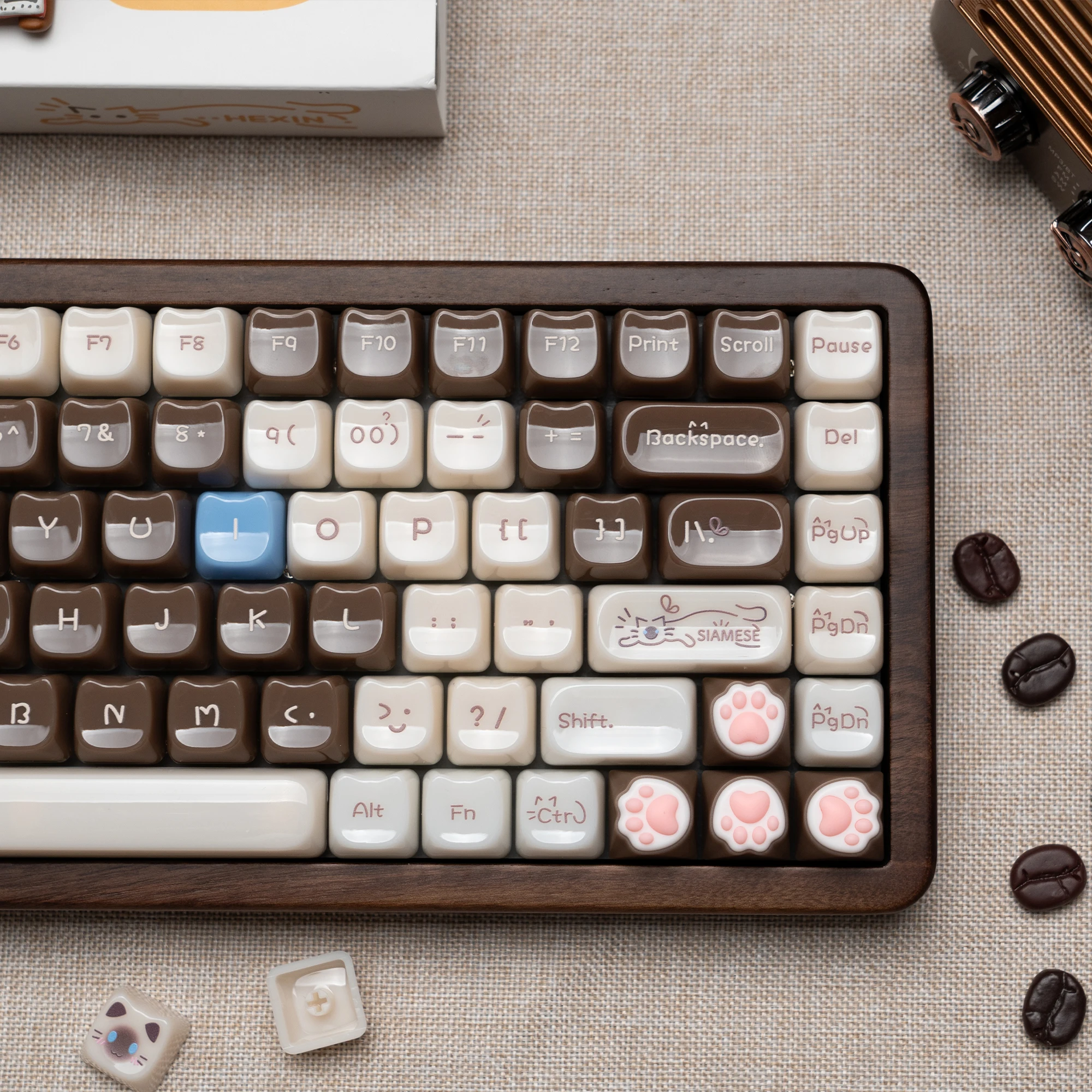 

148 клавиш MAO Profile Brown Jelly Cat PBT колпачки для клавиш Dye Sub колпачки для игровой механической клавиатуры 61/87/104 Cherry MX Switch