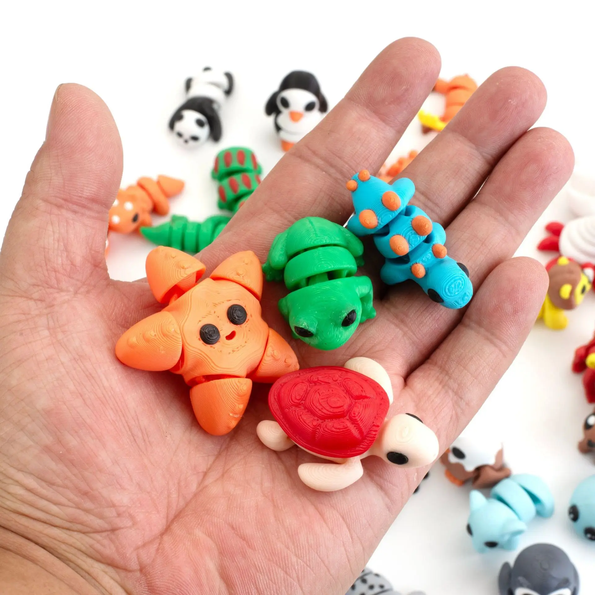 60Pcs Random 3D Printed Animals,Gifts for Kids Graduation Rewards,Easter Egg Stuffers,Christmas Birthday Gifts