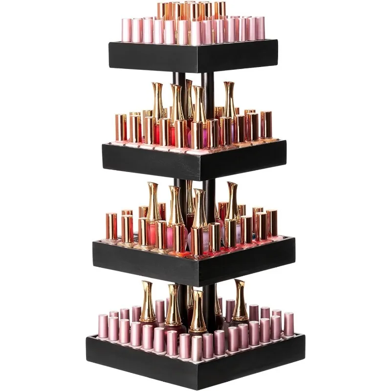 

60 Rotating Storage Holder for Nail Polish Whit 4 Tier Ladder Organizers, Display Rack Stand - 4 Layer