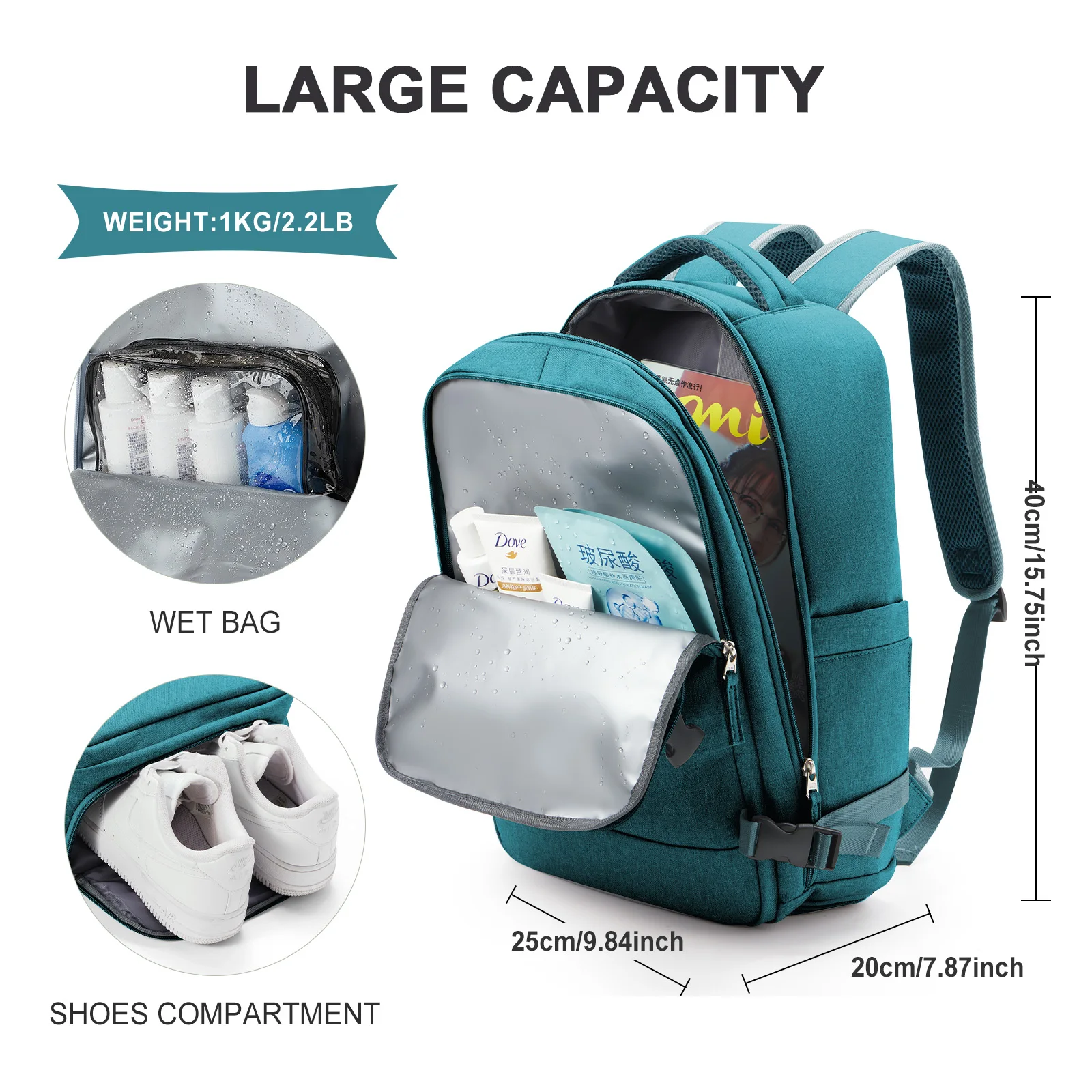 Backpack Men Travel Cabin Bag Aircraft Easyjet 40x20x25 Carry-Ons Waterproof Storage Hand Luggage Vacuum 14 inch Laptop Backpack