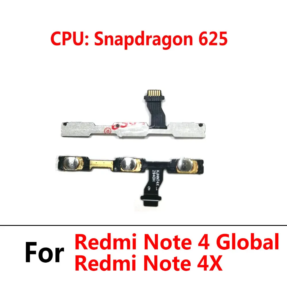 2Pcs New Power on/off & volume up/down buttons flex cable Replacement for Xiaomi Redmi Note 4 4pro 4X Pro Redmi Note 5 5A phone