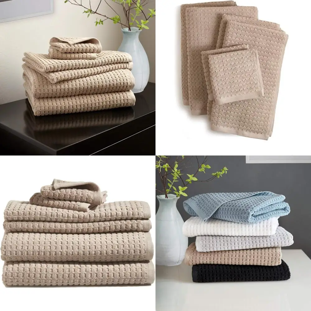 

Quick Dry Bathroom Towel Set - 4 Pieces - 2 Bath Towels, 2 Hand Towels, 2 Washcloths - 100% Cotton - Ivory Linen Long Tail Keywo