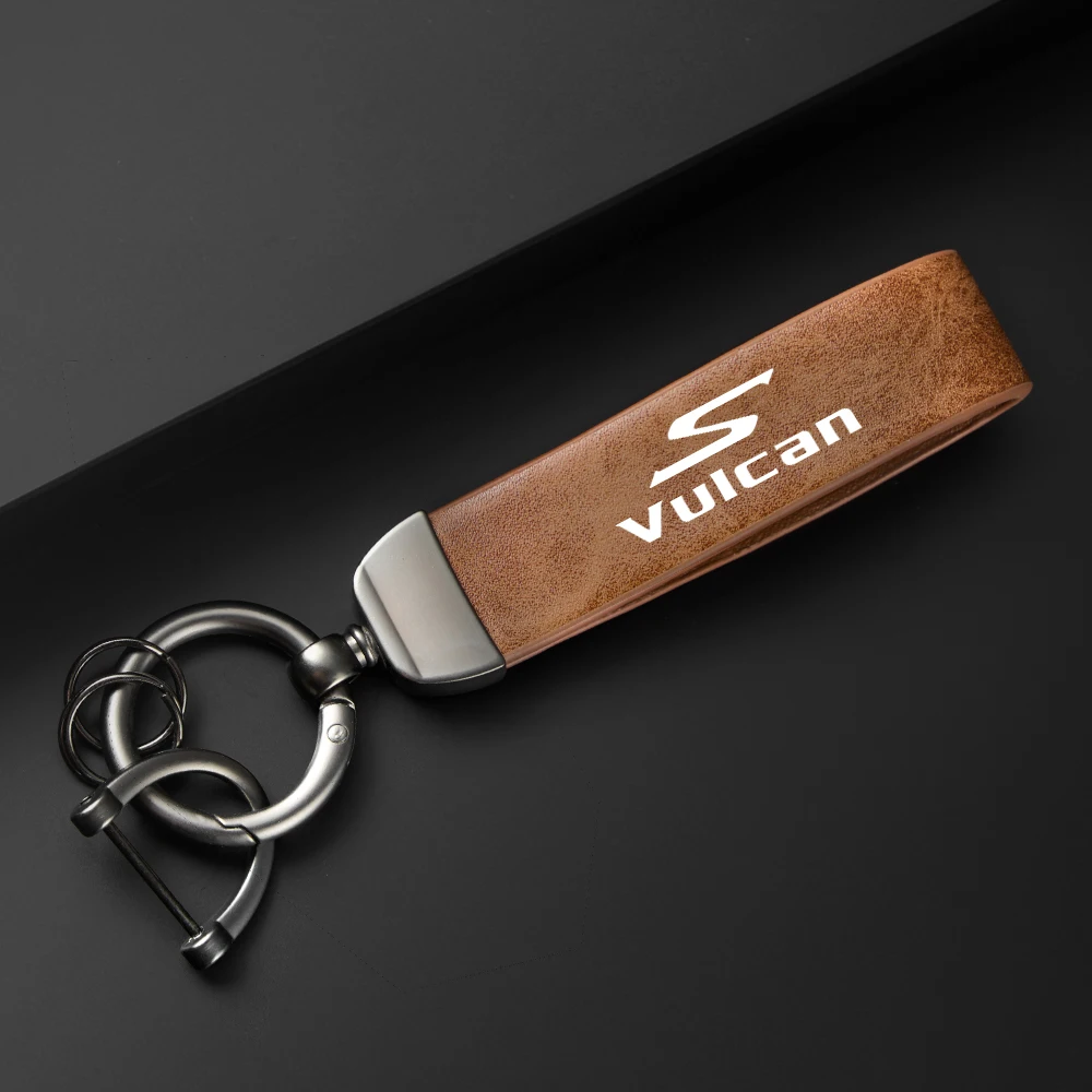 For KAWASAKI Vulcan S VN650 2015-2024 High-Grade leather Motorcycle Keychain Holder Keyring