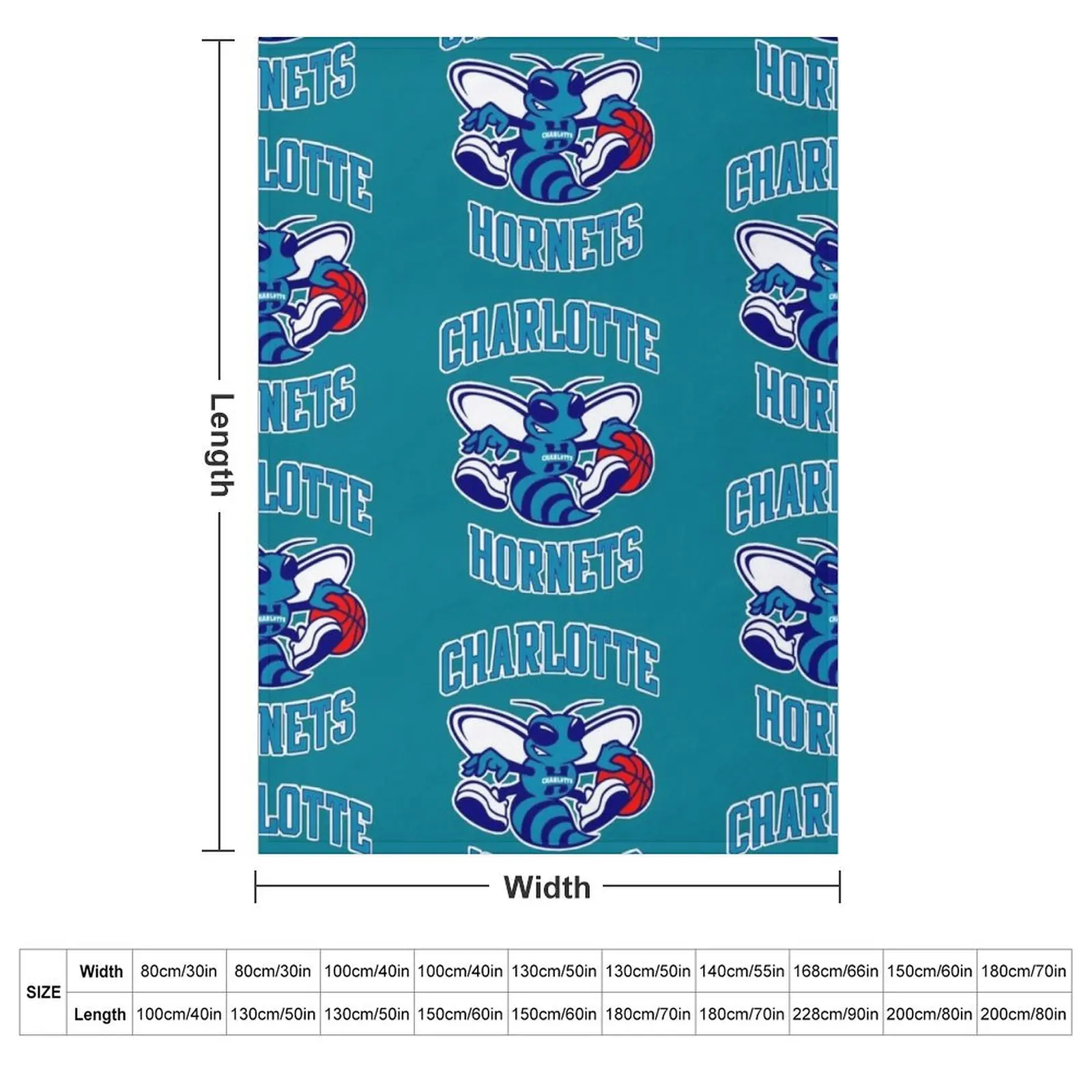 Hornets-Charlotte Logo (Teal) Throw Blanket for sofa Sofa Quilt Blankets