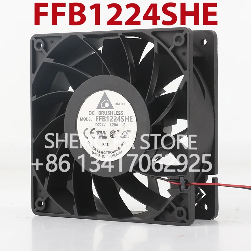 New Delta 5V 12V 48V DC 24V 1.20A cooling fan FFB1224SHE high air volume inverter printing machine AC EC 12038 120x120x38MM 12CM