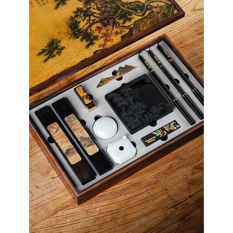 Study Four Treasures Gift Box Pen, Ink Paper and Inkstone High-end Gift Box Set
