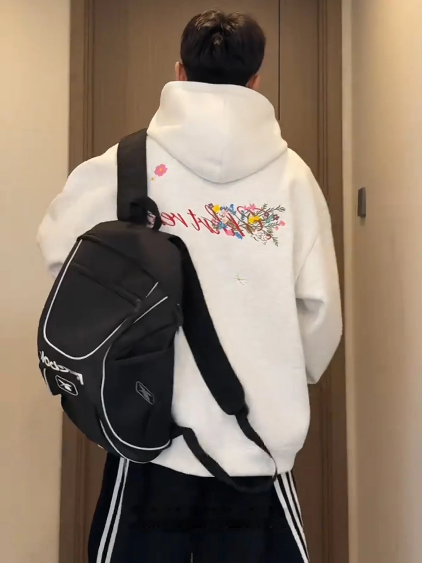 

Floral ey Embroidered Heavyweight Hoodie Men's Loose Couple Casual Top Autumn Faion Brand Cotton Polyester Blend