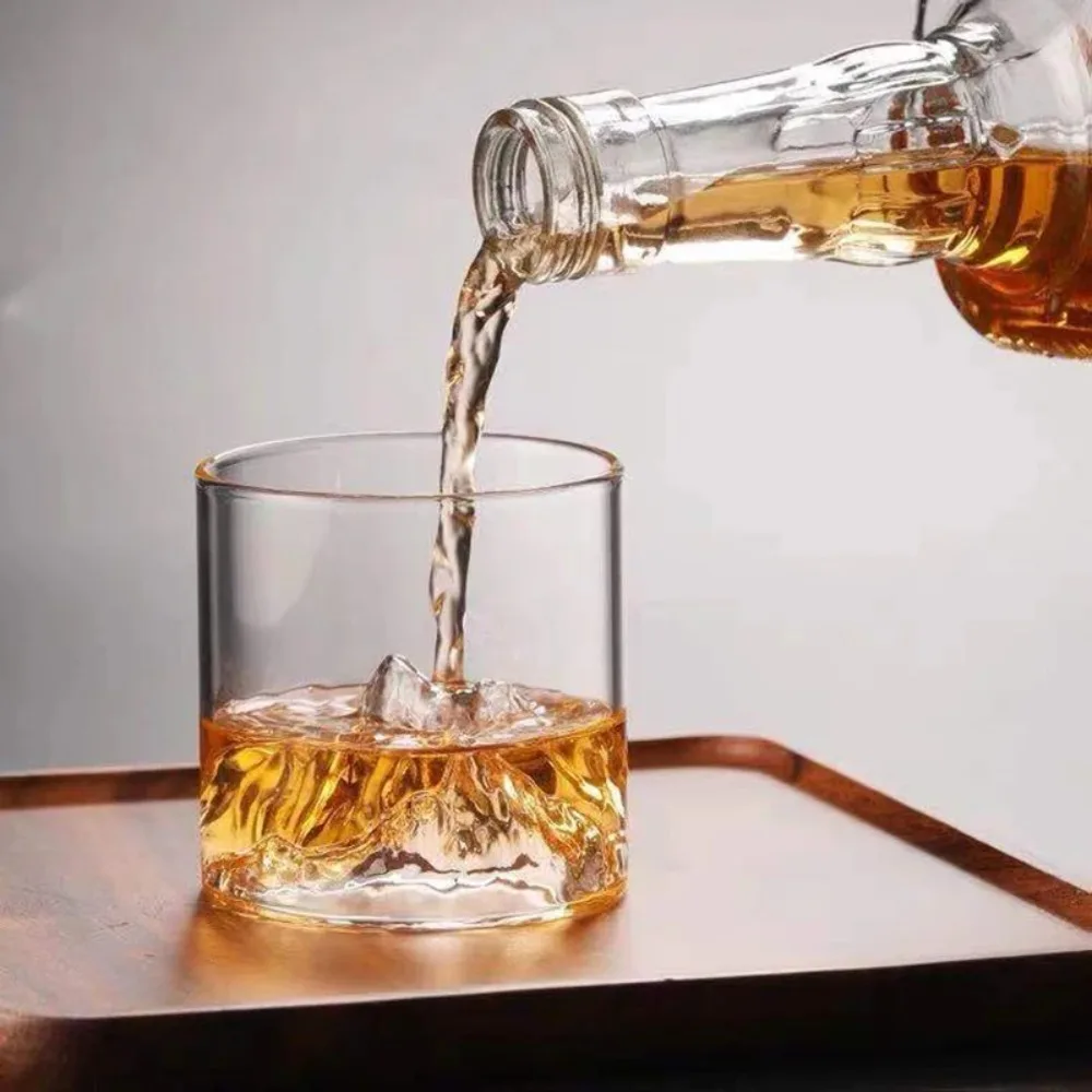 Drinkware glass glacier water cup 175/300ml Guanshan cup single whiskey transparent crystal cup suitable for bar party tea party