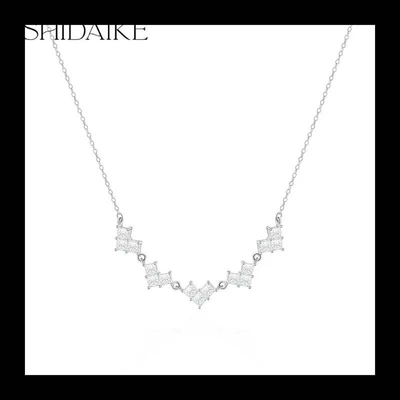 

Популярное циркониевое ожерелье, милое модное универсальное женское ожерелье 18K, роскошный литературный и художественный стиль