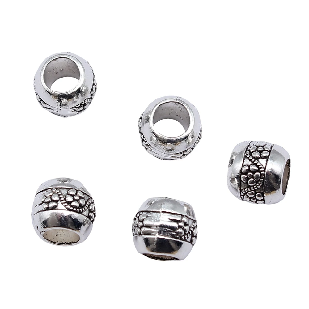 Car Pendant Round Carved Big Hole Beads Spacer Beads Supplies For Jewelry 9x9x8mm 10pcs