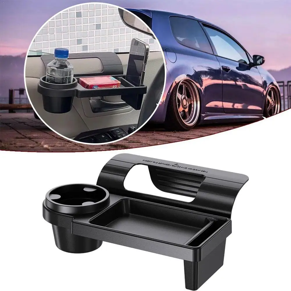 1pc Multifunctional Car Organizer Box With Cup Holder Drink Holder Side Door Window Phone Slot Hanging Storage Rack For Vehicle