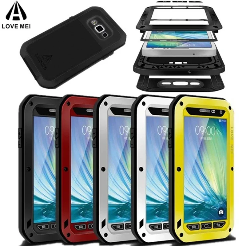 Love Mei 360 Armor Heavy Duty Metal Tank Case for Samsung Galaxy A51 A71 A41 A21 A50 A70 A30 A20 A90 5G A72 A72 A52 A42 Cover