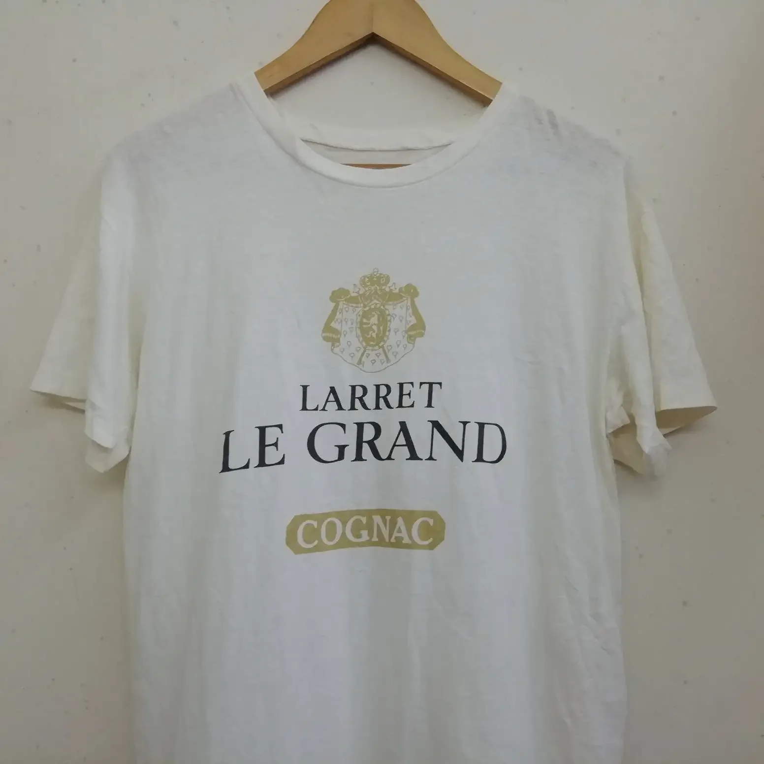 Camiseta Vintage de los años 90 Larret le grand cognac Beer, talla M, ropa para beber Budweiser de Japón