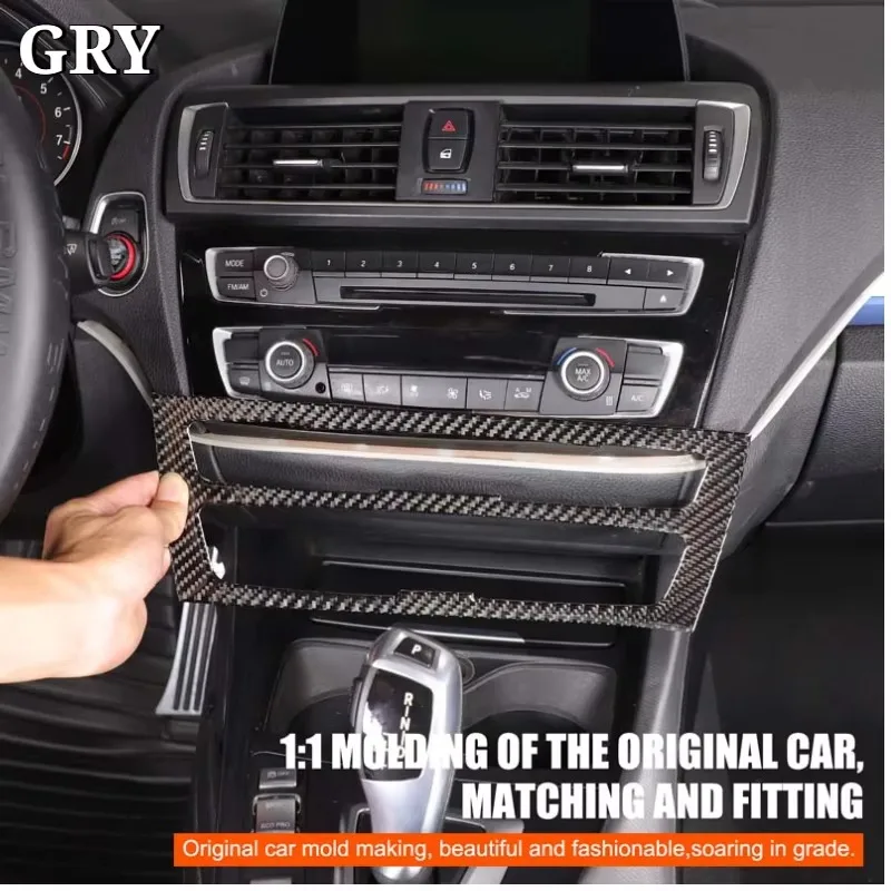 Car Air Conditioning Mode Button CD Panel Trim For BMW 1 2 Series F20 F21 F22 F23 2012-16 Soft Carbon Fiber Interior Accessories